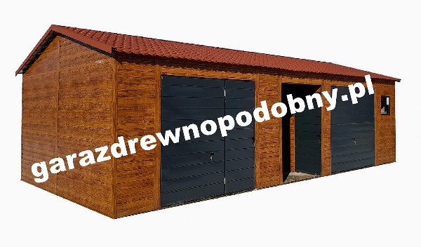 Garaż Blaszany Drewnopodobny 8x6 2