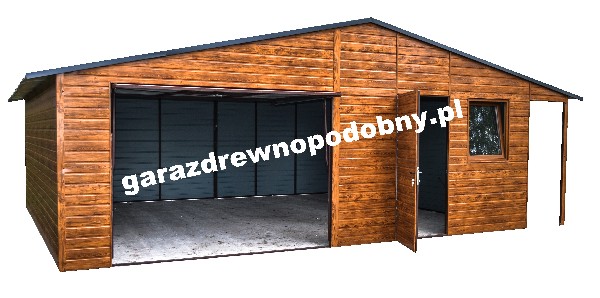 Garaż Blaszany Drewnopodobny 6x5+1m Wiaty