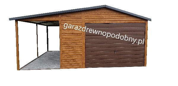 Garaż Drewnopodobny 5×6 +1m Wiaty 3