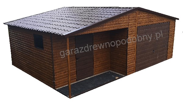 Garaż Blaszany Drewnopodobny 6×6