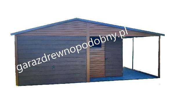 Garaż Blaszany Drewnopodobny 6×6 2