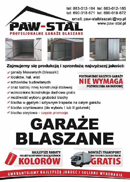 Paw-stal Garaze Blaszane